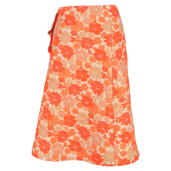 Jil Sander Midi-Wickelrock mit floralem Jacquardmuster aus orangefarbenem Polyester - Image 3