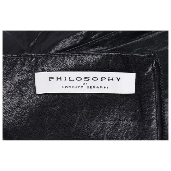 Philosophy di Lorenzo Serafini A-Linien-Rock aus geknittertem Kunstleder in schwarzer Viskose - Image 4