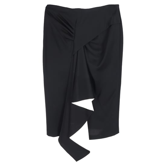 Givenchy Asymmetric Draped Knee Skirt in Black Polyester - Image 2