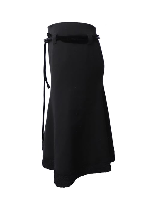 Emporio Armani Winterrock mit Gürtel aus schwarzer Wolle - Image 2