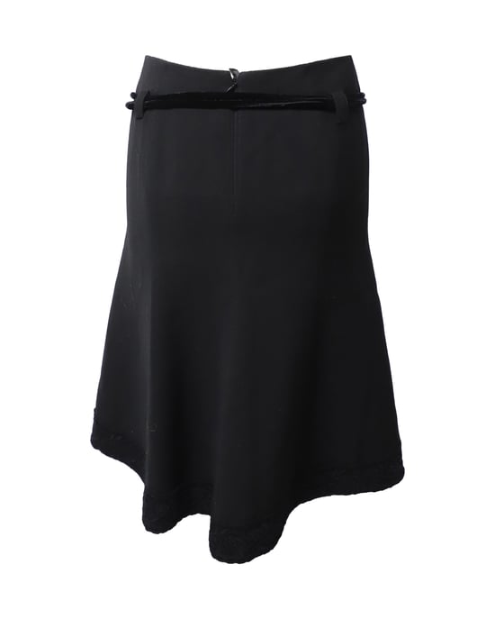 Emporio Armani Winterrock mit Gürtel aus schwarzer Wolle - Image 3