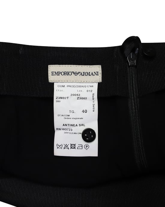 Emporio Armani Winterrock mit Gürtel aus schwarzer Wolle - Image 6
