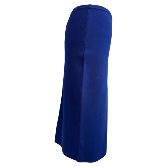 Diane von Furstenberg Strick-Midi-Bleistiftrock aus blauer Viskose - Image 3