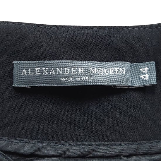 Alexander McQueen Faltenrock in Midi-Länge aus schwarzem Polyester - Image 3