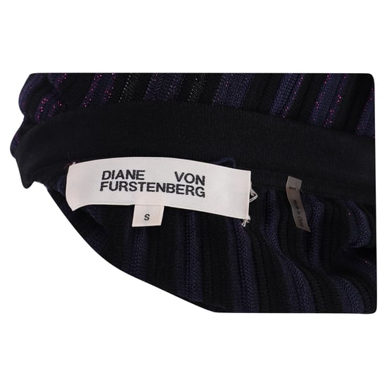Diane von Furstenberg Klara Plissee-Midirock aus Stretch-Strick in Marineblauer Viskose - Image 4