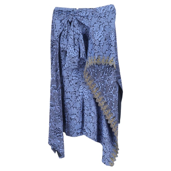 Chloe Blumenmuster-Rock, asymmetrisch, aus blauer Viskose - Image 2