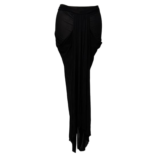 Rick Owens drapierter Midirock aus schwarzem Cupro - Image 1