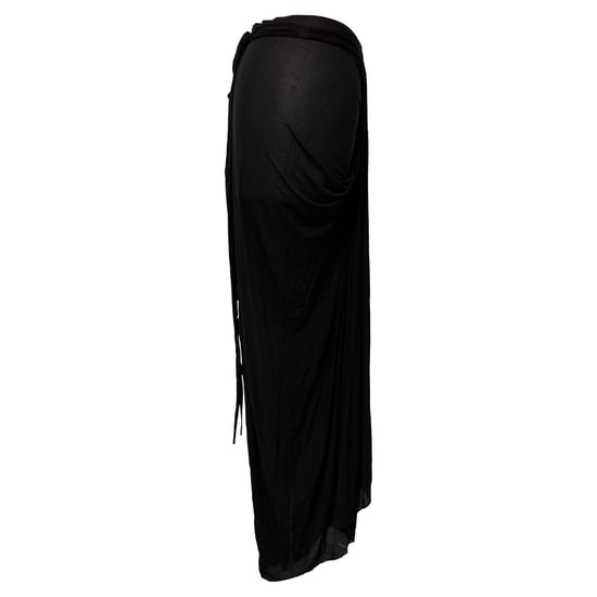 Rick Owens drapierter Midirock aus schwarzem Cupro - Image 2