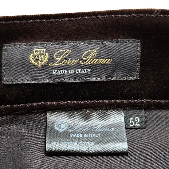 Loro Piana Mid-Rise Straight-Leg Hose aus braunem Samt - Image 3