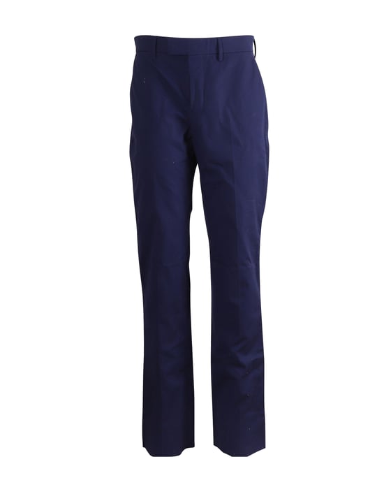 Balenciaga Hose mit geradem Schnitt aus marineblauer Baumwolle - Image 1
