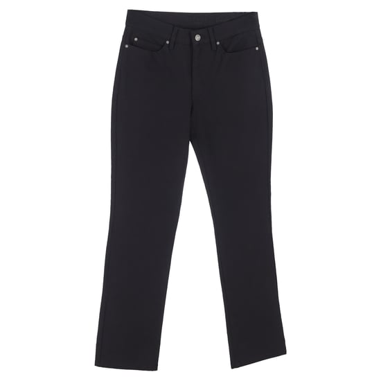 Escada Sport High-Rise Straight-Leg Jeans aus schwarzem Baumwoll-Denim - Image 1