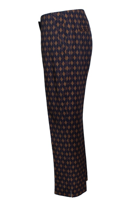 Prada, Hose mit Diamantmuster in Blau und Braun - Image 4