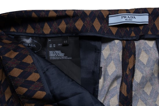 Prada, Hose mit Diamantmuster in Blau und Braun - Image 5