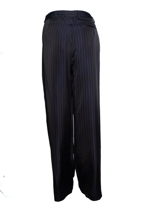 Dries van Noten, gestreifte, glänzende Hose mit weitem Bein - Image 2