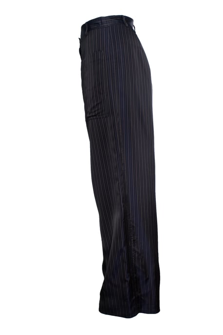 Dries van Noten, gestreifte, glänzende Hose mit weitem Bein - Image 3