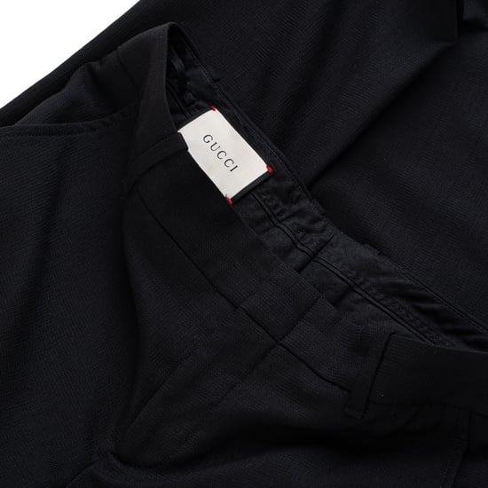 Ausgestellte Seidenhose mit Tweed-Detail - Image 5