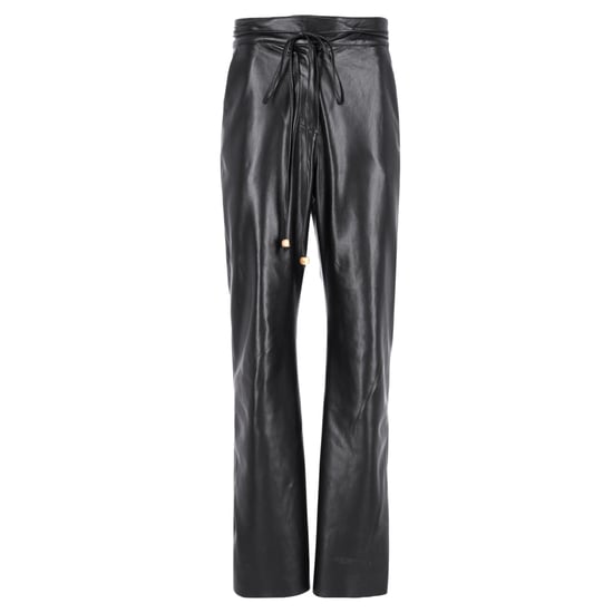 Nanushka High-Rise Wide Leg Pants in Black Faux Leather - Image 1