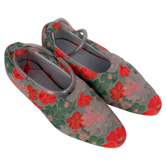 Jil Sander Brokat Ballerinas mit spitzem Zehenbereich in mehrfarbigem Baumwollstoff - Image 4
