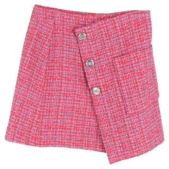 Maje Jolia Asymmetrischer Tweed-Minirock aus rosa Polyamid - Image 1