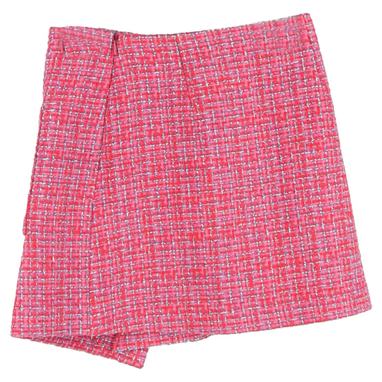 Maje Jolia Asymmetrischer Tweed-Minirock aus rosa Polyamid - Image 2