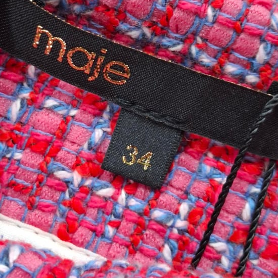 Maje Jolia Asymmetrischer Tweed-Minirock aus rosa Polyamid - Image 3