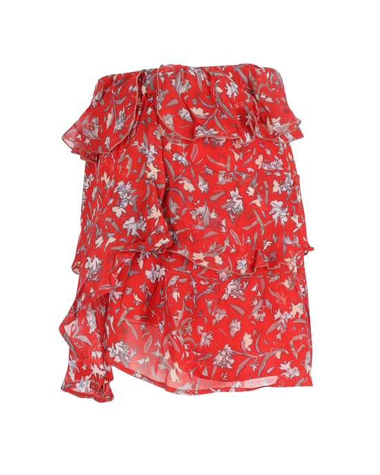 Iro Minirock mit Print aus roter Viskose - Image 2