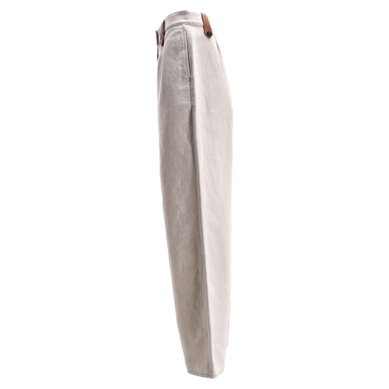 Loewe – Hose mit weitem Bein und Gürtelringdetail aus beiger Baumwolle - Image 2