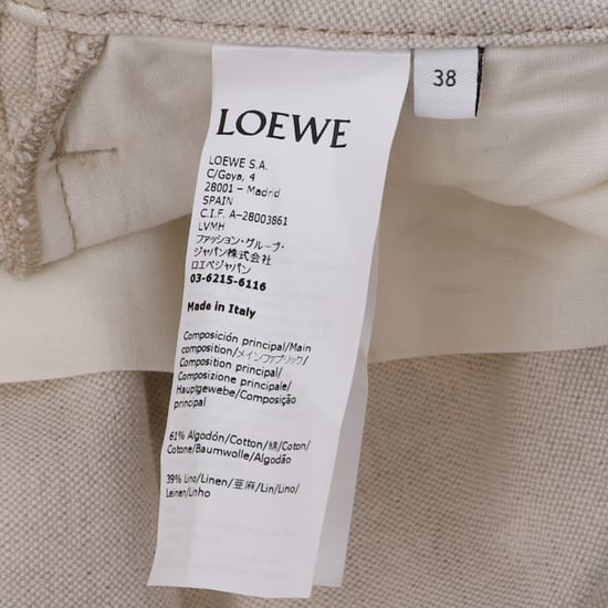 Loewe – Hose mit weitem Bein und Gürtelringdetail aus beiger Baumwolle - Image 5