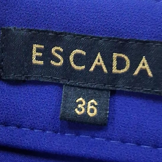 Escada Hose mit geradem Bein aus blauer Seide - Image 3