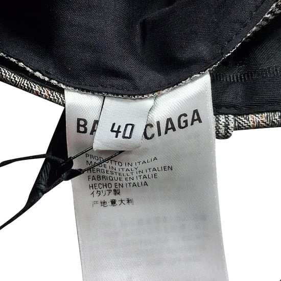 Balenciaga karierte, weite Wollhose in Grau - Image 4