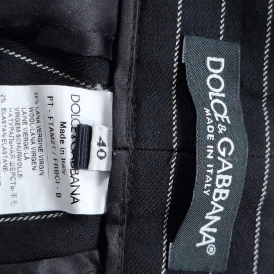 Gestreifte Hose von Dolce & Gabbana aus schwarzer Schurwolle - Image 3