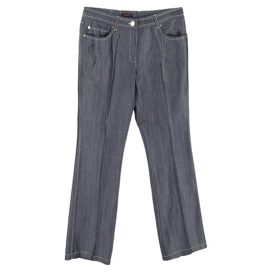 Escada Hose mit sichtbaren Ziernähten, gerades Bein, aus grauer Baumwolle - Image 1