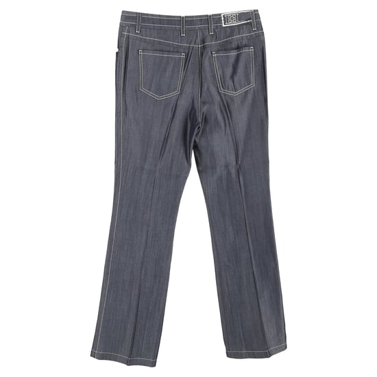 Escada Hose mit sichtbaren Ziernähten, gerades Bein, aus grauer Baumwolle - Image 2