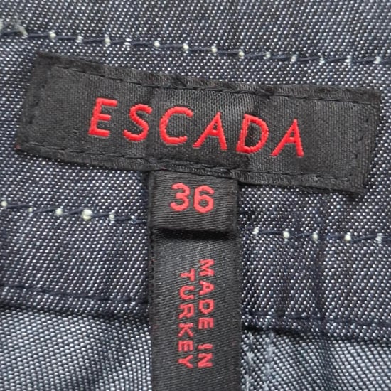 Escada Hose mit sichtbaren Ziernähten, gerades Bein, aus grauer Baumwolle - Image 3