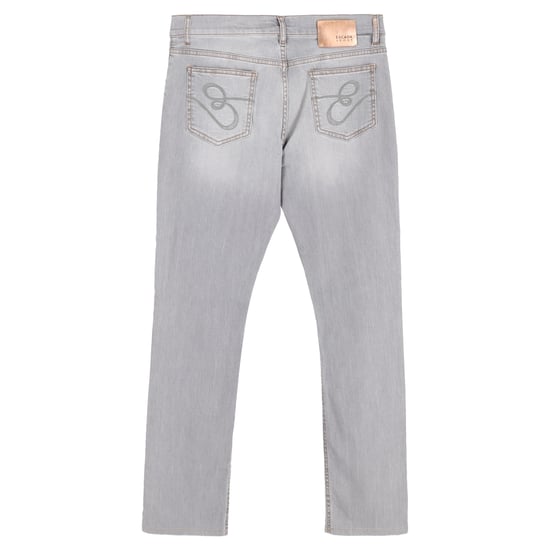 Escada Washed Straight-Leg Jeans aus hellgrauem Baumwoll-Denim - Image 2