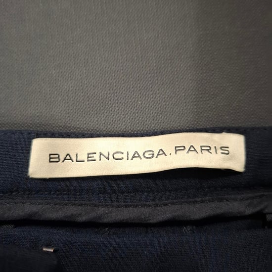 Balenciaga Straight Leg Hose aus marineblauer Wolle - Image 4