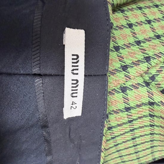 Miu Miu Karohose aus grüner Wolle - Image 3