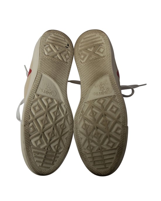 Comme des Garçons Play x Converse Low Top Sneakers aus beigem Canvas - Image 5