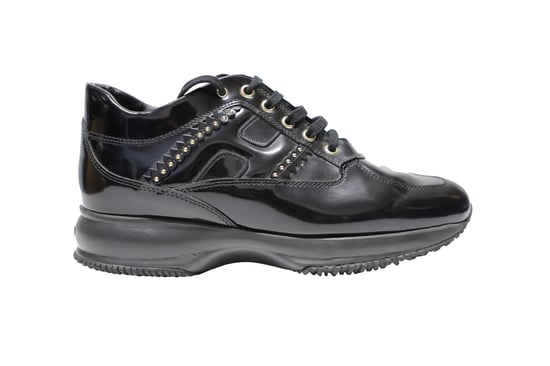 Hogan Interactive Sneakers mit Nieten in schwarzem Lackleder - Image 1