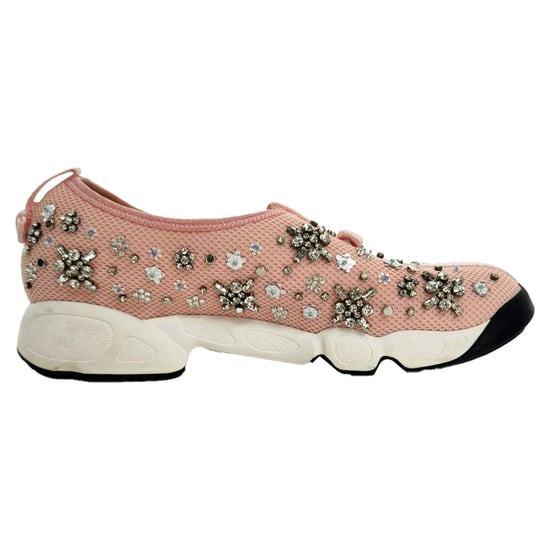 Dior Fusion Kristallverzierte Slip-On Sneakers aus pinkfarbenem Polyester - Image 1
