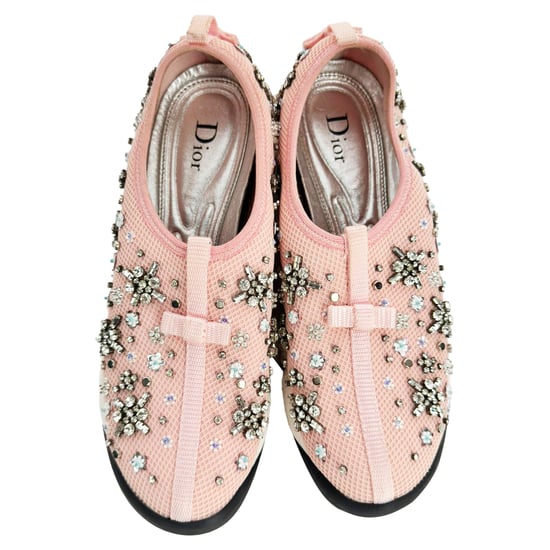 Dior Fusion Kristallverzierte Slip-On Sneakers aus pinkfarbenem Polyester - Image 3