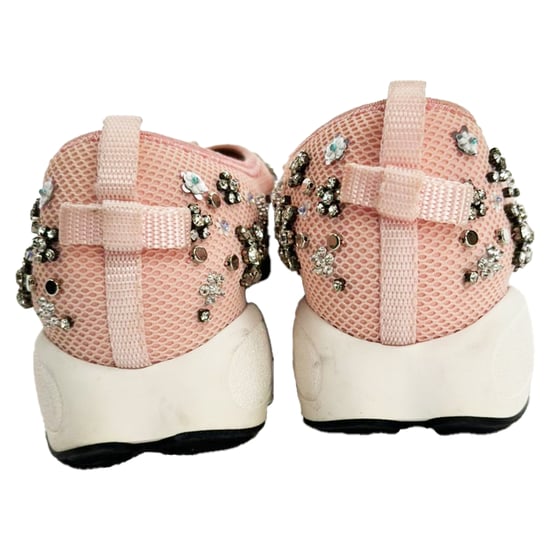 Dior Fusion Kristallverzierte Slip-On Sneakers aus pinkfarbenem Polyester - Image 4