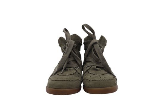 Isabel Marant Bobby Wedge Schnürsneaker aus grünem Wildleder - Image 2
