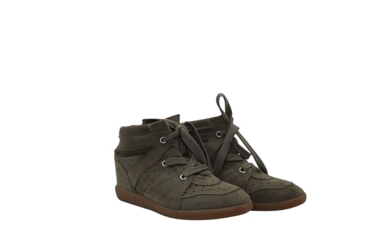 Isabel Marant Bobby Wedge Schnürsneaker aus grünem Wildleder - Image 4