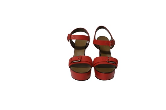 Marni Plateau-Sandalen mit Schnalle in Korallenleder - Image 2
