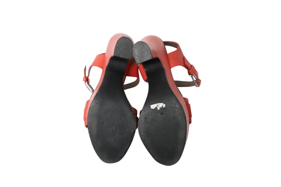 Marni Plateau-Sandalen mit Schnalle in Korallenleder - Image 5