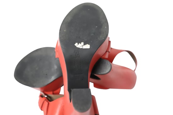 Marni Plateau-Sandalen mit Schnalle in Korallenleder - Image 6