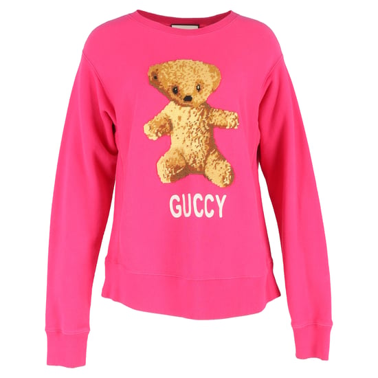 Gucci bestickter Teddybär-Pullover aus rosa Baumwolle - Image 1
