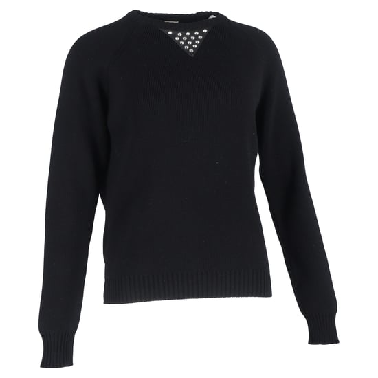 Saint Laurent Nietenpullover aus schwarzer Wolle - Image 1