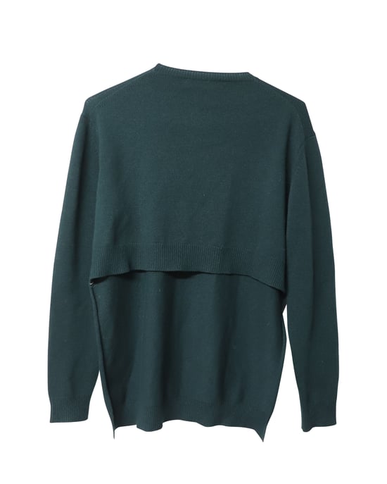 Marni Langarm-Pullover mit asymmetrischem Saum aus grüner Wolle - Image 5